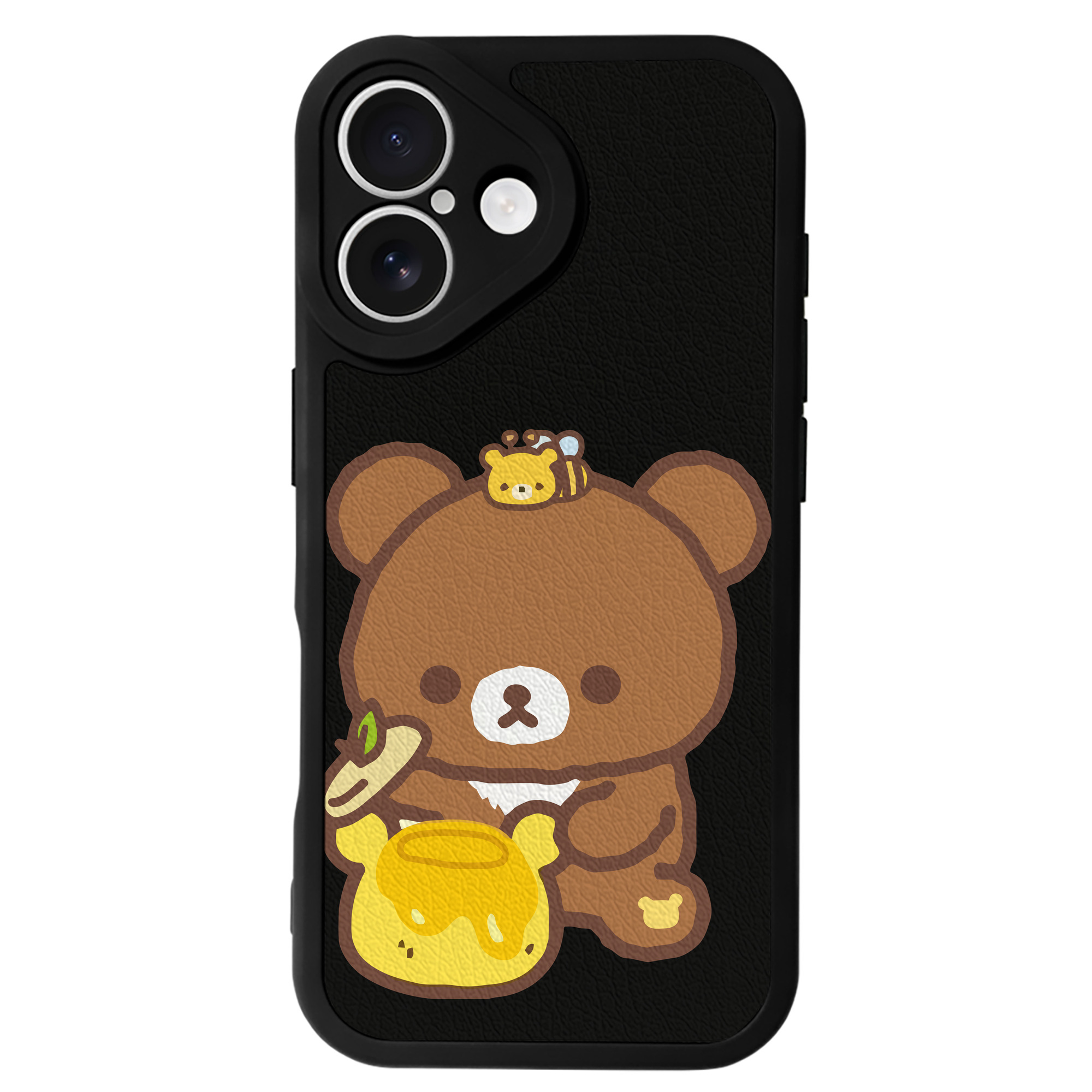 （画像用） リラックマ リラックマ キイロイトリ Rilakkuma Korilakkuma Kiiroitori 【iPhone 16シリーズ対応】シリコンスマホケース（レザー調） 材質：シリコン